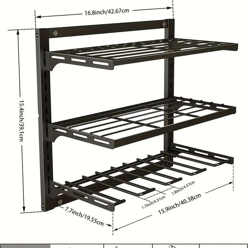 Hangers and shelves for tools