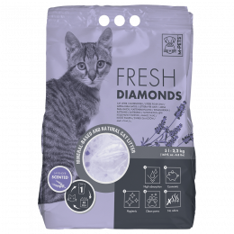 M-PETS (FRESH DIAMONDS) კატის ქვიშა, სილიკონი ლავანდერი 5ლ