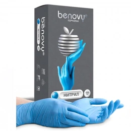 Перчатки нитриловые benovy голубые xs 50 пар/уп.(3,0 гр.)