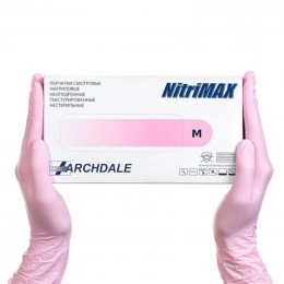 NiTRiMAX Перчатки нитрил, 50 пар упаковка - Размер M (розовые)